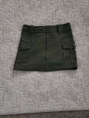 Olive Green Utility Mini Skirt